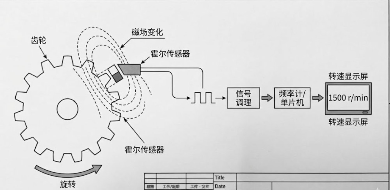 齿轮轴转速测量系统示意图